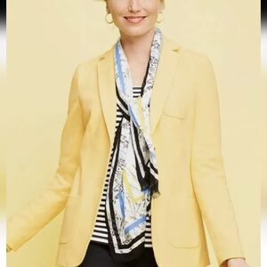 NWT Women's TALBOTS ‘Aberdeen’ Knit Blazer Jacket YELLOW Sz 2